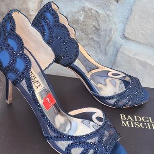 Badgley Mischka Navy Heels
